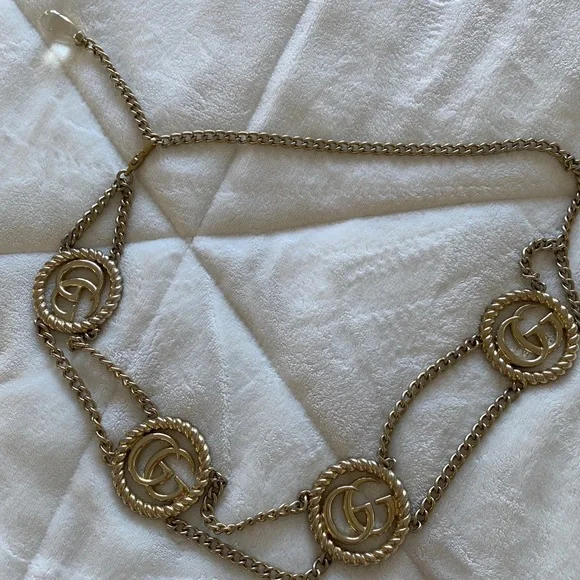 Gucci metallic chain belt with Torchon Double G